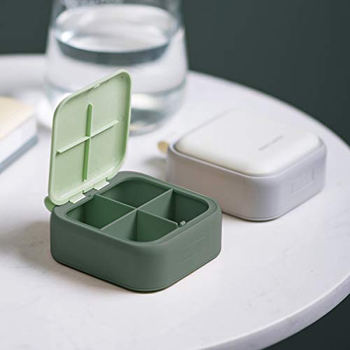 Timertick Pillendoosje met 4 Vakken,Draagbare Reismedicijn Medicijndoos,Plastic Medicijn Tabletdoos met Ring (wit) - Image 8