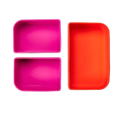 LunchBots Build a Bento 32 oz Platinum Silicone Divided Lunch Box Pink by LunchBots - Used condition - Image 3