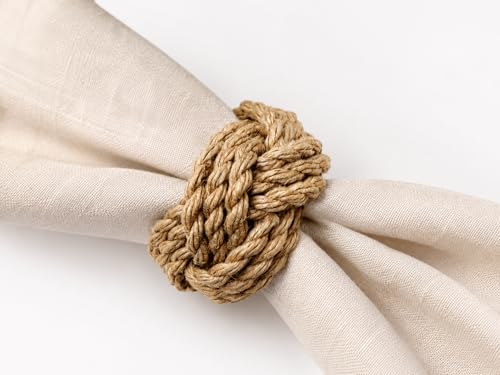 INSPIRED HOMEWARE Handmade Jute Napkin Rings Set of 12 – Rustic Farmhouse Table Decor, Boho Woven Napkin Holders for Weddings, Parties & Dining Tables by INSPIRED HOMEWARE - Used condition - Image 7