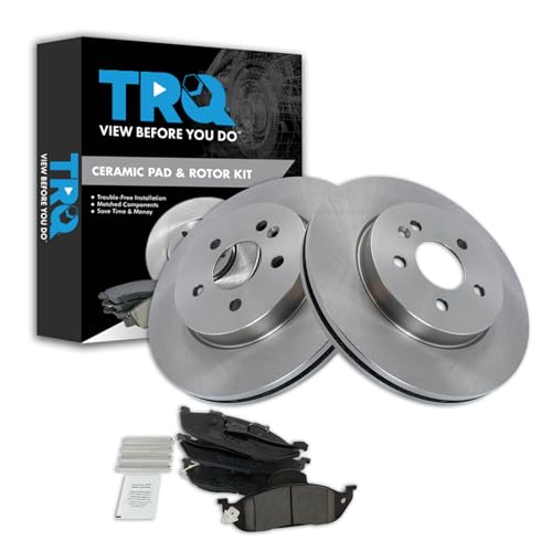 TRQ Front Brake Pad & Rotor Kit Brake Pads Brake Rotor Ceramic Compatible with 1998-2003 Mercedes-Benz ML320 2003-2005 ML350 1999 ML430