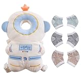 Baby Head Protector Cushion Backpack with 3 Baby Knee Pads for Walking & Crawling. (Astronaut)