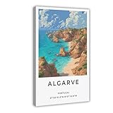 BILQAHT Póster de lienzo vintage de viaje de Sagres Algarve, Portugal, arte costero, decoración de dormitorio, paisaje, oficina, habitación, regalo, 24 x 36 pulgadas (60 x 90 cm)