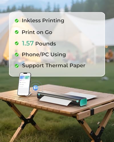 Image of Phomemo M08F Portable Inkless Thermal Printer - 8.5'' x 11'' Letter, Black