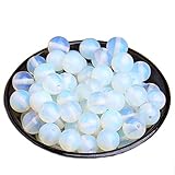 10mm White Opal Beads Gemstone Opal Crystal Beads for Jewelry Making 1 Strand/Bag (10mm, White Opal)