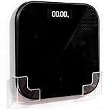 Weight Scale Holder for Wall, Clear No-Drill Scale Holder with No More Nails Glue, Compatible with Most Steelyard, Space-Saving, Easy to Install, Suitable for Walls, Doors, Tiles, Cabinets, Bathroom