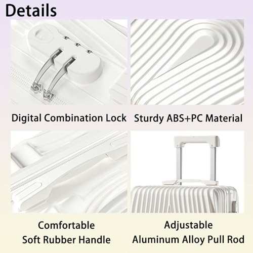 Suitcase With Double Spinner Wheels,20", 22",24", 26"Expandable Carry On Luggage,Hardside PC+ABS Suitcase,Lightweight Hardside Waterproof Travel Suitcases,TSA Lock,Airline Approved(Fresh green,20in)3