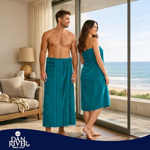 Image of DAN River 2 Pack Bath Sheets Extra Large 35x70, Large Bath Towels for Adults, XL Oversized Heavy Duty Towel Set, 600 GSM 100% Ring Spun Cotton, Soft Quick Dry, Teal