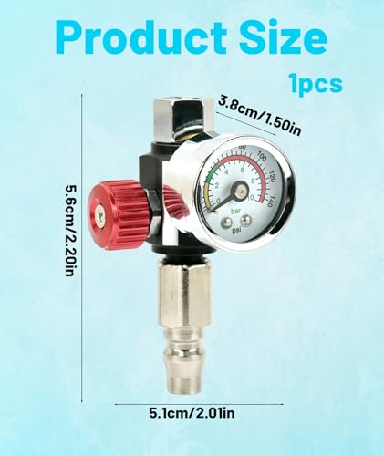 Image of Air Spray Gun, Air Pressure Gauge, Precision Tool for Automotive Repair and Painting