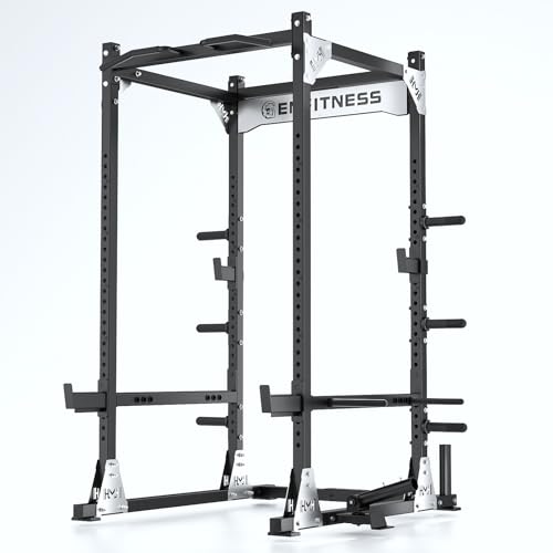 Image of X8 Power Cage with Optional LAT Pull Down /Cable Crossover /Smith Machine System, 3000LB Squat Rack for Home & Garage Gym, with Weight Storage Rack and More Training Attachments