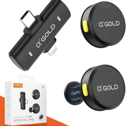 Microfone de Lapela Sem Fio – Kit com 2 Microfones Bluetooth, Red...