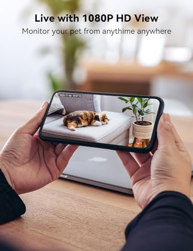 WOPET Dog Camera D01 Plus: 5G WiFi Pet Camera with Treat Tossing, 1080P HD with Night Vision for Pet Viewing, Two Way Audio Communication Designed for Dogs and Cats, Monitor Your Pet Remotely