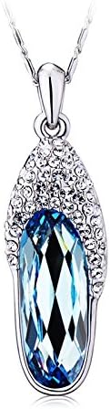 Amazon イウハ Iuha シンデレラの靴 クリスタルガラスの靴 ネックレス スワロフスキー社製クリスタル アクアマリン ネックレス ペンダント 通販