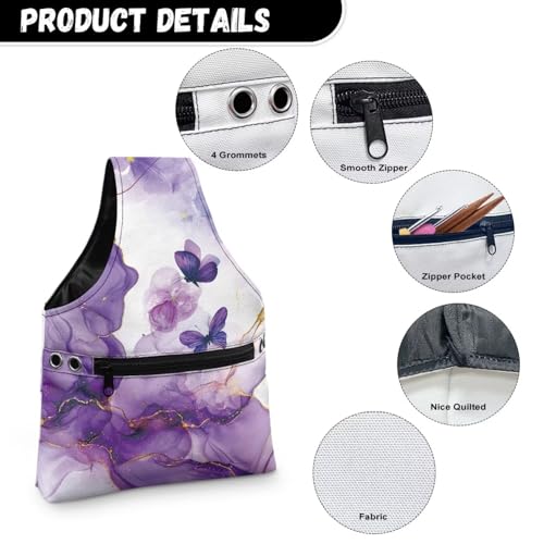 Image of ZUXONGSY Butterfly Yarn Tote Yarn Organizers and Storage for Women Portable Knitting Yarn Storage Bag Organizer Large Knitting Accessories Crochet Organizers and Storage