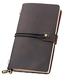 Refillable Handmade Travelers Notebook, Medium Vintage Leather Journal Diary 6.7