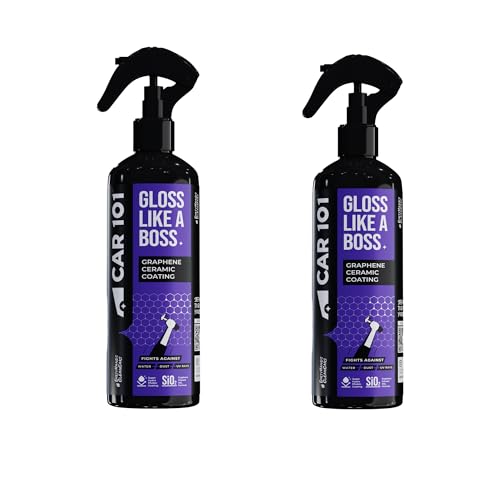 Image of CAR101 Graphene Coating Spray - 300ml (Pack of 2) | Ceramic + Hydrophobic Finish | Advanced UV Protection | Extreme Gloss | Easy DIY Application | For Cars & Bikes