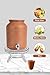 Village Decor Terracotta Water pot With Lid,Glass & 304 Stainless Steel tap |Preseasoned Terracotta Mud(Capacity 6000 ml / 202 oz)