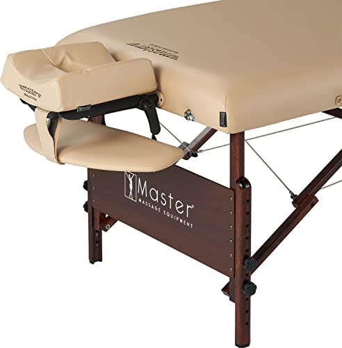Master Massage 30" Del Ray Pro Portable Massage Table Package, Sand Color, Luxurious With 3" Thick Cushion Of Foam #TOP5