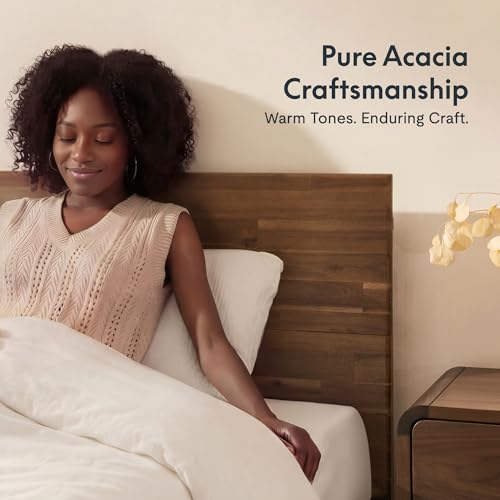 Image of FLEXISPOT Hako G3 King Solid Acacia Wood Bed, Tool-Free Assembly