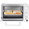 Mainstay Toaster Oven Combo Kitchen Appliances, Fits 9 Pizza, 4 Slice Capacity, Powerful Circulation, Auto Shutoff, Includes Baking Rack Pan Quartz, up to 60 Min, Easy Clean (Arctic White)