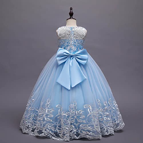 Vestido de renda floral para crianças, casamento, dama de honra, concurso, festa, vestido maxi longo