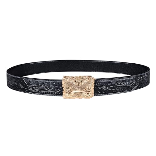 Image of Dubulle Designer Men's Belts, Ratchet Leather Sliding Buckle Dress Belt