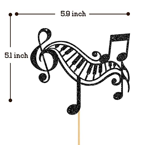 Black Glitter Music Cake Toppers, Music Cake Decoration For Girls, Music Symbol Notes Cake Topper - Happy Birthday Cake Decoration - Baby Shower / Musical Theme Party Supplies #TOP1
