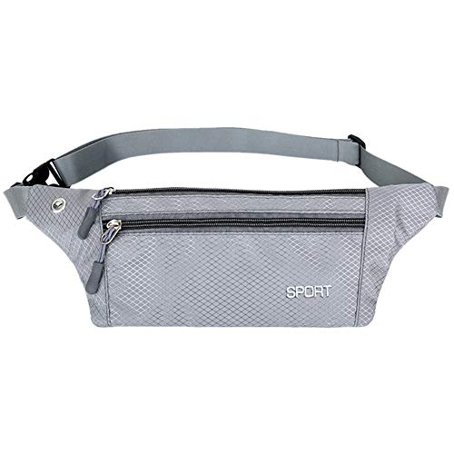Hearsbeauty - Bolsa de almacenamiento para cinturón de correr, impermeable, con puerto para auriculares, color gris Cover
