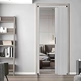 Accordion Doors Interior with Screen, 28x78 in Accordion Doors for Doorway, Closet Doors Sliding Panels Sliding Door Room Divider for Bedroom, Living Room, Alternative to Accordion Doors