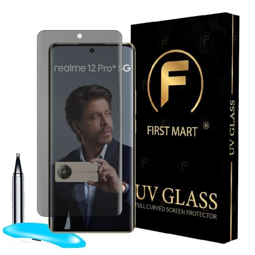 Image of FIRST MART Military-Grade Privacy Tempered Glass for Realme 12 Pro Plus /Realme 12 Pro - 9H Hardness, Edge to Edge, Bubble-Free, Anti-Spy, Anti Peeping [1 Pack]