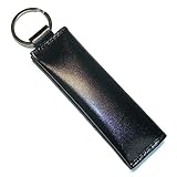 [革工房サトウ] キーホルダー 小銭入れ付き キーリング コインケース 本革 レザー 極小 財布 革 キーチャーム 鍵 カギ スマートキー メンズ レディース 日本製 (ブラック)