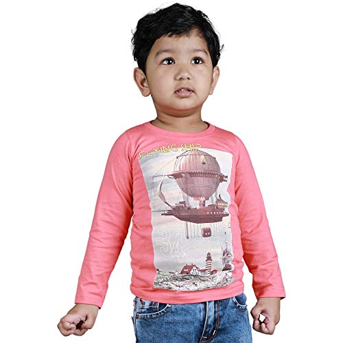 Kidzo 100 Cotton Full Sleeves TShirt for Baby Boys Pink Amazon.in