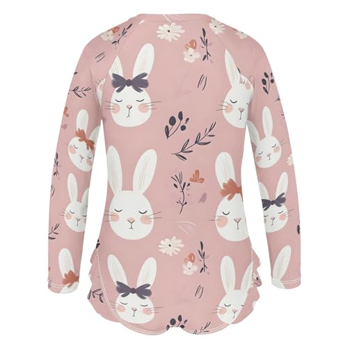 Cute Easter Bunny Rabbits One Piece Swimsuits for Girs Rashguard Swimwear with Zipper 3T 202b90863