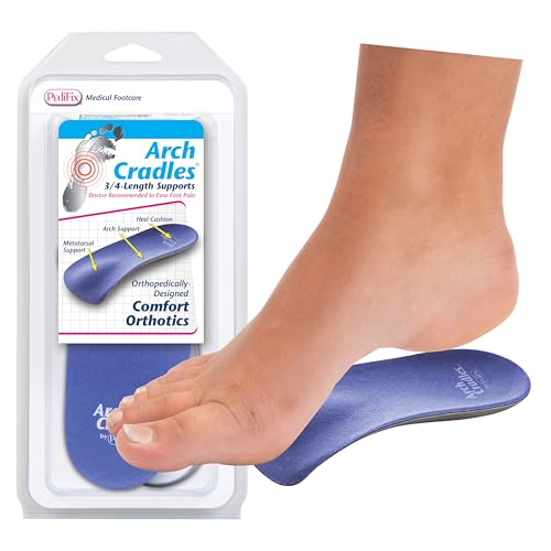 PediFix Arch Cradles | 3/4-Length Orthopedic Arch Support for Flat Feet, Heel & Ball-of-Foot Pain - Medium (Women's 9-10
