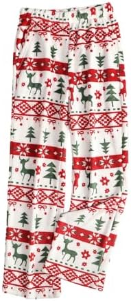 Womens Flannel Pajama Pants Christmas Buffalo Plaid Pj Pant Fuzzy Fleece Cozy Lounge Pajama Bottoms with Pockets