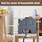 Compact Folding Floor Seat for Dining Table,Travel Booster Seat for Baby,Full Body Washable, Portable Highchair Easy Fold and Go,Gray