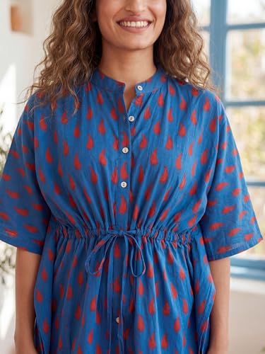 Image of Cotton Floral Printed 2 Piece Night Suit Top & Pajama Set for Women & Girls
