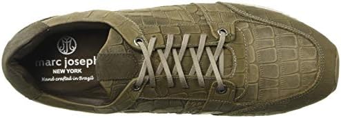 Marc Joseph New York Men's Leather Made in Brazil Luxury Fashion Trainer Croco Detail Sneaker, Grey Nubuck Crocodile, 12 M US | Image 4
