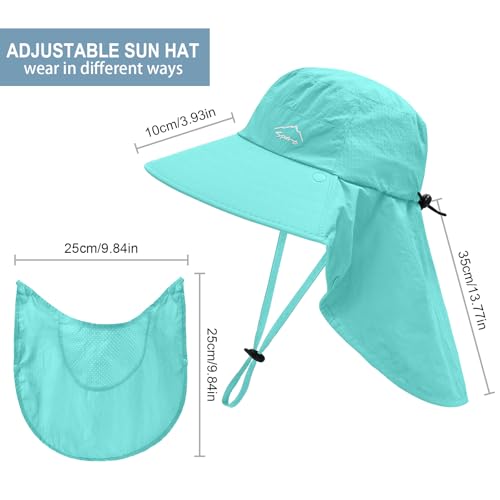 Image of Sun Hat for Men Women with Neck Flap,UPF 50+ UV Protection Fishing Hat