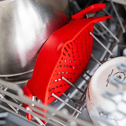 Clip On Pasta Strainer Silicone - Universal Fit For All Pots And Bowls | Snap On Drainer For Pasta, Meat, Vegetables, Fruit | Silicone Colander For Kitchen | Easily Drain Food | Space Saving By Arlig #TOP4