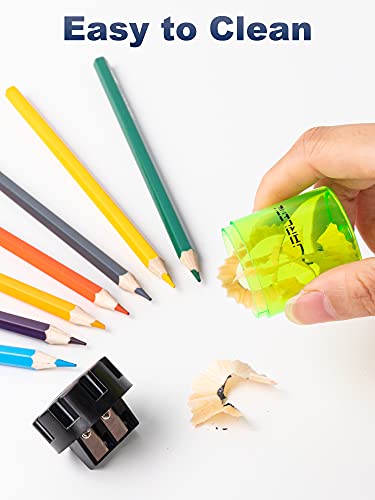 Jarlink 8 Pack Manual Pencil Sharpeners, Dual Holes Colorful Sharpener With Lid For No.2/Colored/Art Pencils, Kids Adults Portable Sharpener For School Office Home And More #TOP3