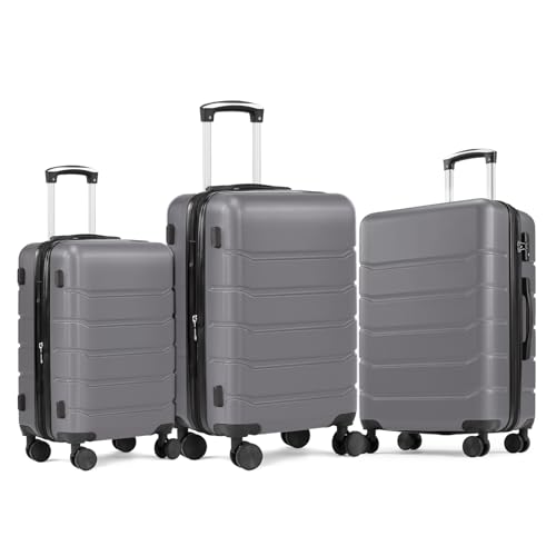 Image of NEWBULIG 3 Piece Luggage Set, Expandable Suitcase with Spinner Wheels
