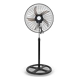 Ventilador de Piso Ventilador Pedestal Giratorio de 18 Pulgadas Con 3 velocidades de Potencia Estructura de Acero de Altura...