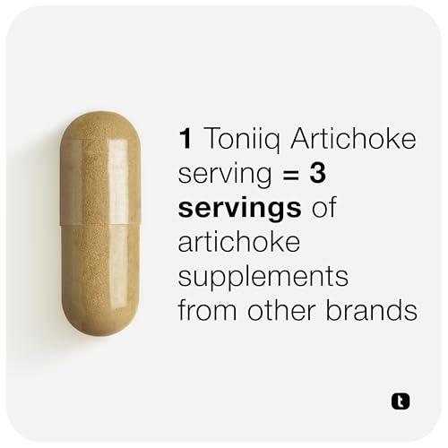 Image of Toniiq Artichoke Extract 15:1 - 1,200 mg per Serving, Including 60 mg Cynarin - 120 Vegan Capsules - Liver & Digestive Support - Lab Tested - Non-GMO
