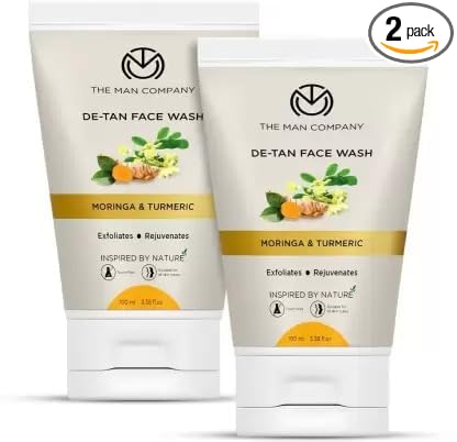 The Man Company De Tan Face Wash for Men with Turmeric & Moringa | Tan Removal, Oil Control & Anti-Pollution | Unclog Pores | Deep Cleansing |…