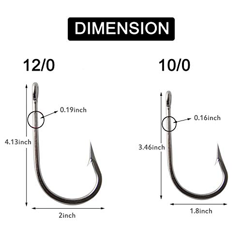 Shaddock Fishing Stainless Steel Fishing Hooks 400Lb Nylon Coated Cable Double Drop Rig Shark Rigs For Big Games (12/0-1Pack) #TOP1