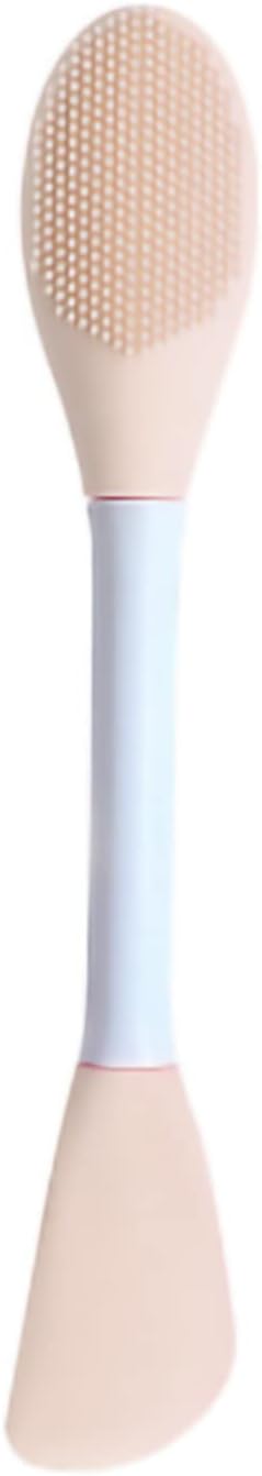 Fictory Double Ended Facial Mask Brush, Silicone Applicator & Cleanser, Ergonomische Grip, Lichte Koffie