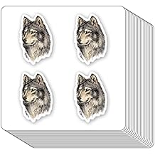 Wolf Stickers 1in for Scrapbooking, Arts, Craft, Kids DIY, Calendars Journals 80-Pack