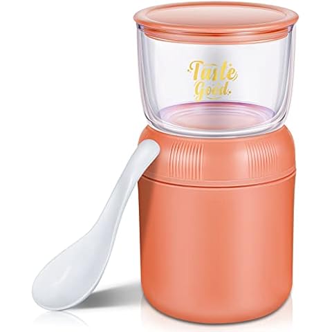 Patelai Vaso de Plástico para Cereales Portátil con Doble Capa y Tapa a Prueba de Fugas Cover