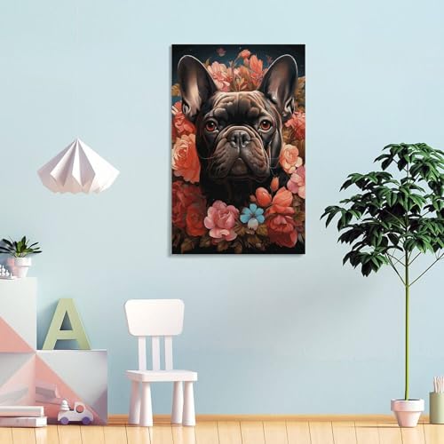 Impression d'art mural bouledogue haute definition sur toile