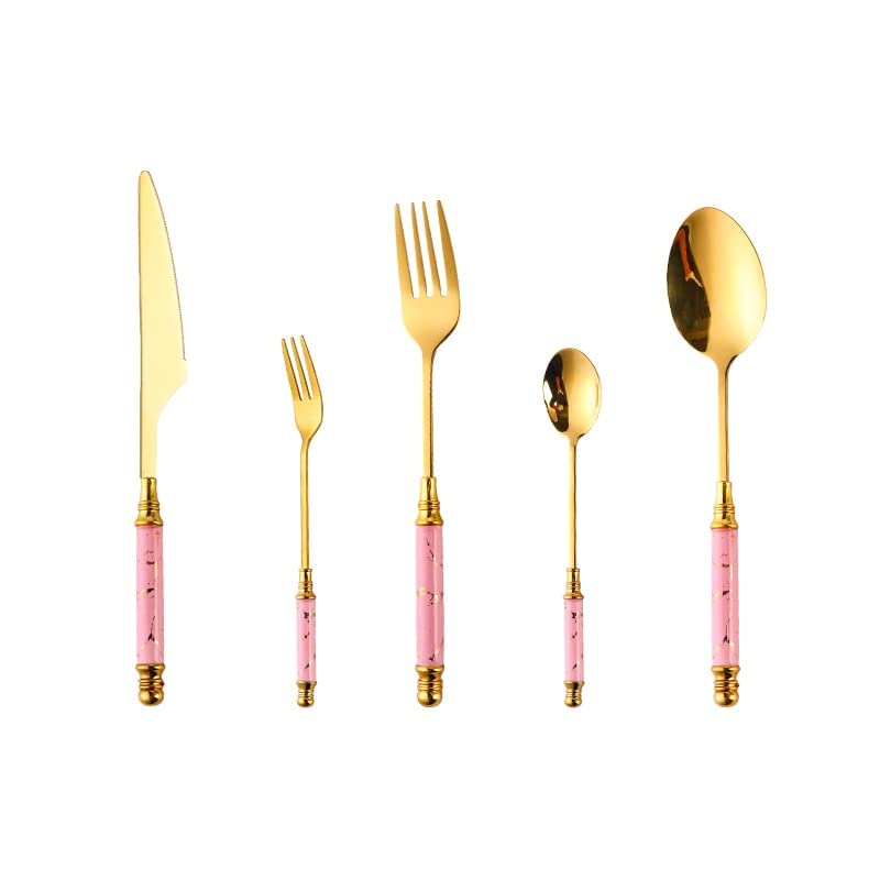 Juego de cubiertos, mango de cerámica set de acero inoxidable mesa de comedor set accessy set accessory servicio de 6 personas 30 piezas